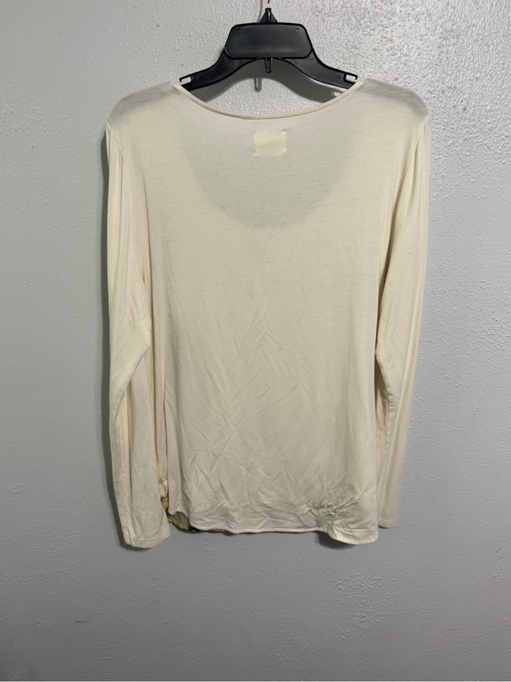 Anthropologie Deletta Cream Bird-Print Long Sleeve Blouse large - Picture 6 of 6